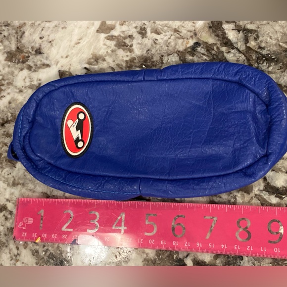 Helimot Racing Gloves Brand High End Blue Leather Motorcycle Tool Bag Case Mint - Picture 5 of 7